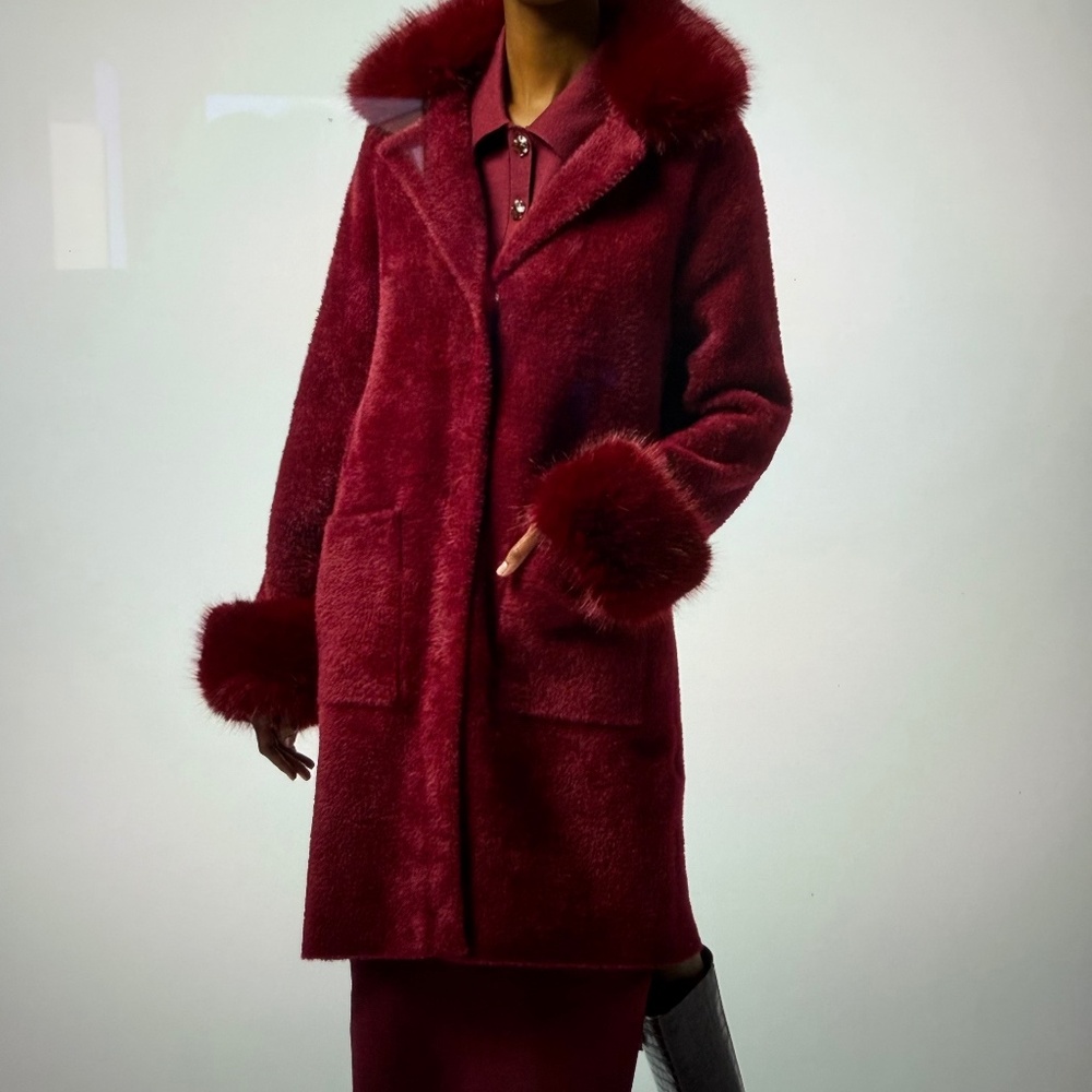Fall 2025 Joseph Ribkoff Merlot Coat size large
